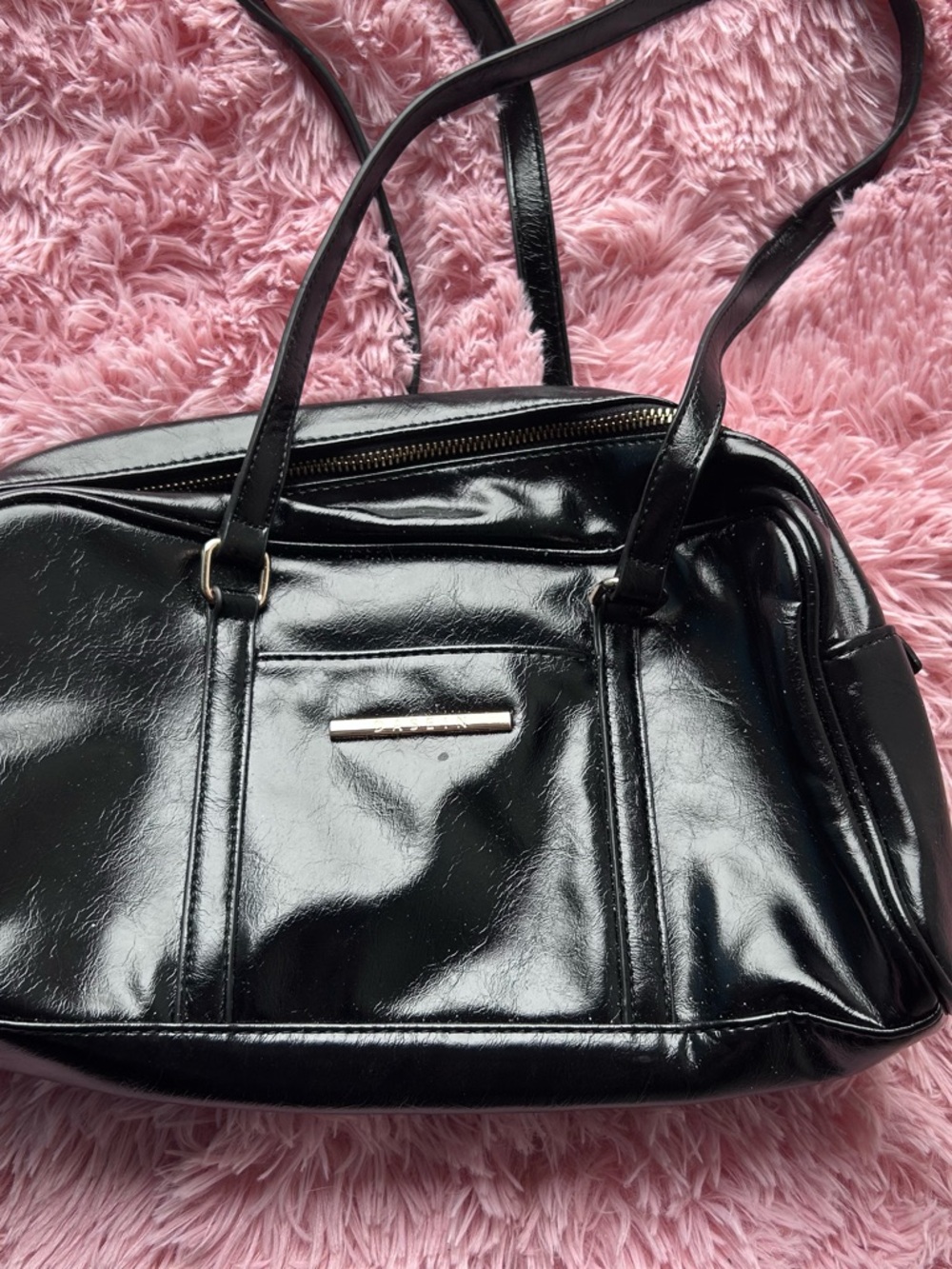 Black Patent Shoulder Bag - Dasein